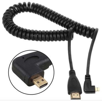 Кабель HDMI - micro HDMI, лівий кутовий (50-150см)
