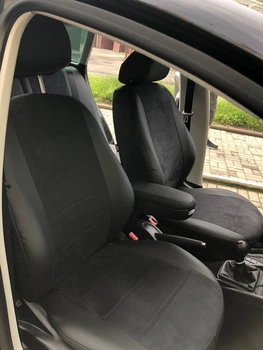 Модельные авточехлы Subaru OUTBACK 2009-2014 экокожа с алькантарой EMC-Elegant