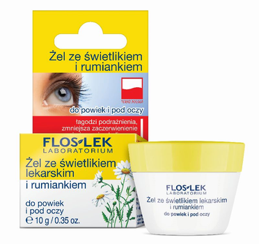 Гель для повік та шкіри навколо очей Floslek з очанками та ромашкою 10 г (5905043000183)