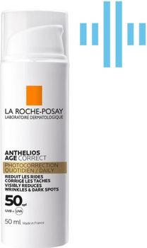 Антивіковий сонцезахисний засіб для обличчя La Roche-Posay Anthelios Age Correct SPF50+ проти зморшок і пігментації 50 мл (3337875761031)