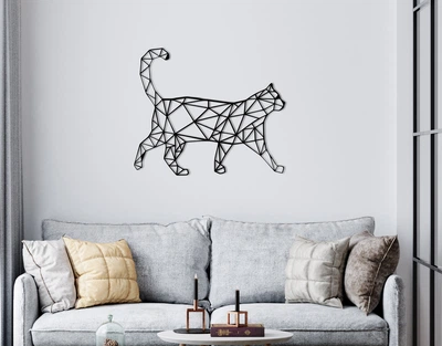 Декоративное панно на стену из дерева Upwood Decor Кот 2 Cat 2 50 х 59 см black