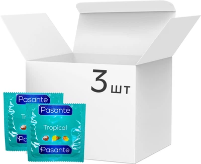 Презервативи Pasante Tropical Різнокольорові 3 шт (ROZ6400230114)