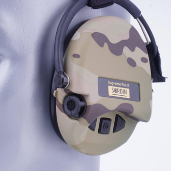 Навушники тактичні активні Sordin Supreme Pro-X Neckband Multicam 76302-X-06-S із заднім тримачем під шолом