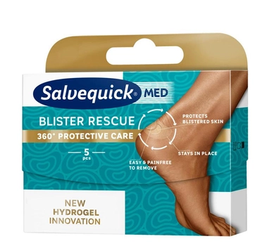 Пластир Salvequick Blister Rescue гідрогель від мозолів на п'ятах 5 шт (7310610016173)