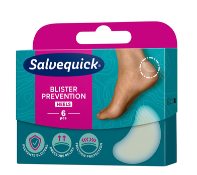 Plastry Salvequick Blister Prevention na pęcherze i otarcia (pięty) 6 szt (7310616022352)