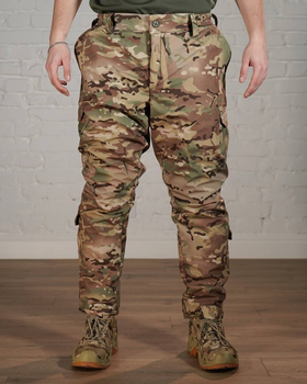 Зимние тактические брюки SoftShell с утеплителем ХОЛОСОФТ мультикам теплые водонепроницаемые XL - (52)