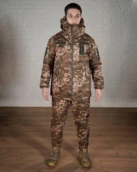 Зимняя военная форма SoftShell с утеплителем ХОЛОСОФТ пиксель бушлат и штаны размер M - (48)