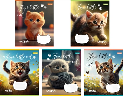 Набор тетрадей ученических 1 Вересня Your little cat A5 12 листов в линию 25 шт (766537) (4823092278159)