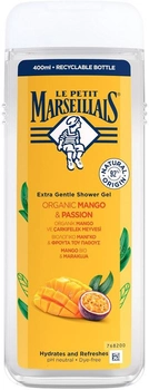 Гель для душу Le Petit Marseillais Extra Gentle Shower Cream біо манго і маракуйя 400 мл (3574661714929)
