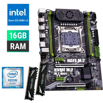 Комплект Intel X99 Pro V5 / Qiyida X99 E5-A99 LGA 2011-3 / Intel Xeon E5-2680v3 2.5-3.3 GHz / 16GB DDR4
