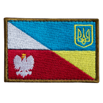 Шеврон на липучці прапор Україна та Польща 5х8 см (800029539) TM IDEIA
