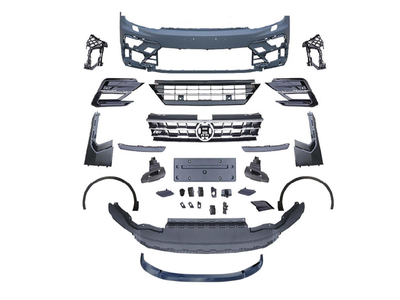 Передний бампер в сборе R-Line Volkswagen Tiguan 2017-2021 1234 upgrade для Volkswagen Tiguan 2016- (8346)