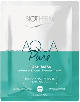 Maseczka do twarzy Biotherm Aqua Pure Flash Mask oczyszczająca w płachcie 31 g (3614273010115)
