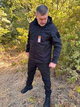 Куртка чорна софтшел COMBAT куртка комбат soft-shell фліс для силових структур S XL