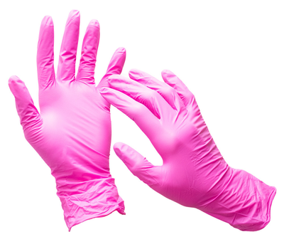 Перчатки нитриловые с коллагеном NITRYLEX розовые S 100 шт