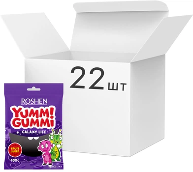 Упаковка конфет Roshen желейных Yummi Gummi Galaxy Life 70 г х 22 шт (4823077636707/4823077621611)