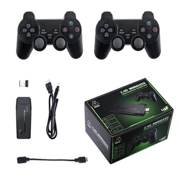 Игровая приставка двойной беспроводной контроллер 64 Gb 10000 игр 4K Game Stick Lite Черный
