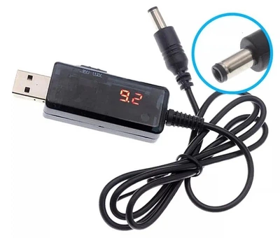 USB преобразователь кабель питания DC 9v и 12v 5.5x2.1 переходник 3.5х1.35 для роутера модема от Powerbank
