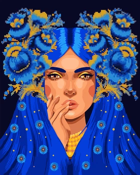 Картина по номерам Santi с алмазной мозаикой Украинская красавица 40x50 см (4823099546916)