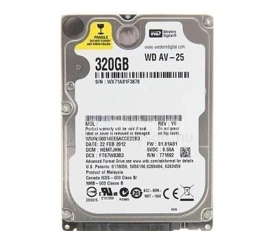 Жесткий диск HDD 2.5" SATA 320GB WD Blue 5400rpm 16MB (WD3200LUCT)Ref