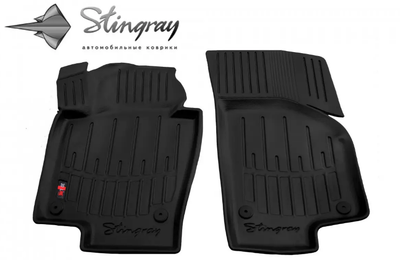 Автомобільні килимки поліки в салон на Volkswagen Passat B6 05-10 передні чорні Stingray Фольксваген Пасат Б6 АМ0047245