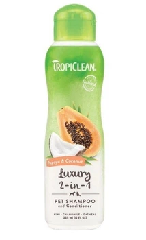Шампунь-кондиціонер "Папайя та кокос" TropiClean зволожуючий для собак та котів 355 мл (645095202504)
