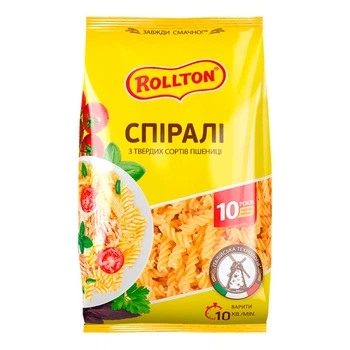 Макаронні вироби Спіралі ТМ ROLLTON, 0.4 кг
