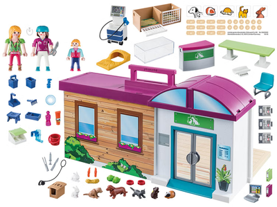 Zestaw figurek do zabawy Playmobil City Life Przenosna klinika dla zwierzat (4008789701466)