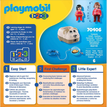 Zestaw figurek do zabawy Playmobil 1.2.3 Moj piesek na kolkach (4008789704061)