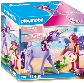 Zestaw figurek do zabawy Playmobil Fairies Wróżka z ozdobami i jednorożcem (4008789706577)