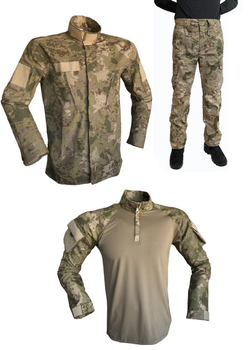 Тактична військова форма (військовий кітель, тактична сорочка убакс, військові тактичні штани) комуфляж олівія, розмір XXL
