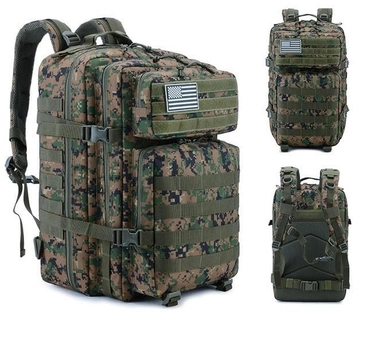 Тактичний рюкзак Armour Tactical B1145 Oxford 900D (з системою MOLLE) 45 л Зелений піксель