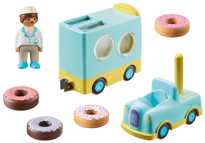 Божевільна вантажівка для пончиків Playmobil 1.2.3 з функцією укладання та сортування (4008789713254)