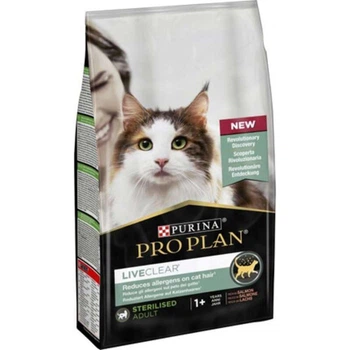 Сухой корм Pro Plan LiveClear Sterilised Salmon для стерилизованных кошек для уменьшения аллергенов на шерсти с лососем, 1.4 кг