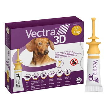 Vectra 3D пипетки для собак от 1,5 до 4 кг от блох, клещей, комаров, вшей , 1 пипетка