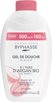 Гель для душу Byphasse Pleasure з органічною аргановою олією 600 мл (8436097095742)
