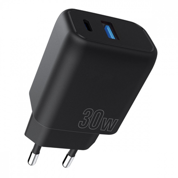 Блок живлення 30W Швидка зарядка Proove Silicone Power Plus (Type-C + USB) black | Блочок для зарядки 508760001