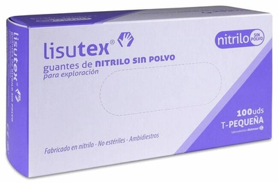 Медицинские перчатки Guantex Lisutex Nitrilo S-P T-G S 100 шт (8470001660602)