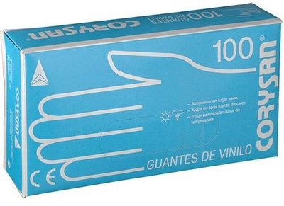 Медичні рукавички Corysan Guantes De Vinilo Talla Mediana 100 шт (8428166315189)