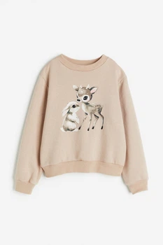 Світшот бежевий Зайчик і Олень H&M 98-104см (400094268)