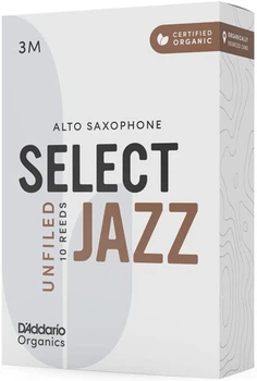 Трости для альт-саксофона D'Addario ORGANIC SELECT JAZZ - ALTO SAX UNFILED 3M - 10 PACK