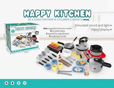 Детская игровая кухня 40 предметов, плита, посуда, продукты 264 А