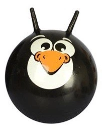 Мяч для фитнеса (фитбол) детский Profi SP 0483-2 с рожками 45 см чёрный (Пингвин)