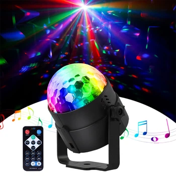 Світлодіодна диско куля Disco Light, лампа проектор, з пультом управління, 3 кольори, 7 режимів світіння, 3 музичних режими