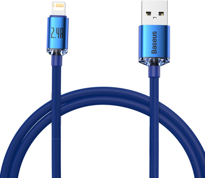 Кабель Baseus Crystal Shine Series Fast Charging Data Cable USB to iP 2.4 A 1.2 m Blue (CAJY000003)