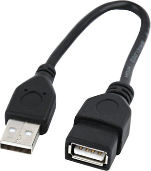 Kabel Cablexpert USB 2.0 AM - AF 0.15 m Czarny (CCP-USB2-AMAF-0.15M)