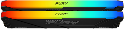 Оперативна пам'ять Kingston Fury DDR4-3200 32768MB PC4-25600 (Kit of 2x16384) Beast RGB 2Rx8 Black (KF432C16BB12AK2/32)