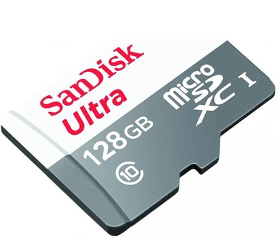 Karta pamięci SanDisk microSDXC Ultra 128Gb Class 10 UHS-1 A1 + SD adapter (SDSQUNR-128G-GN3MA)