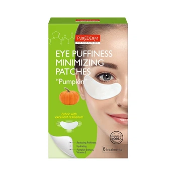Патчи для уменьшения отечности под глазами " Тыква" Purederm Eye Puffiness Minimizing Patches "PUMPKIN" (8809541194177)