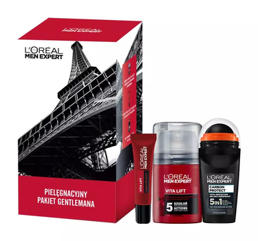 Zestaw kosmetyków pielęgnacyjnych L'Oreal Paris Men Expert Vita Lift krem nawilżający 50 ml + krem pod oczy 15 ml + antyperspirant 50 ml (5907245859231)